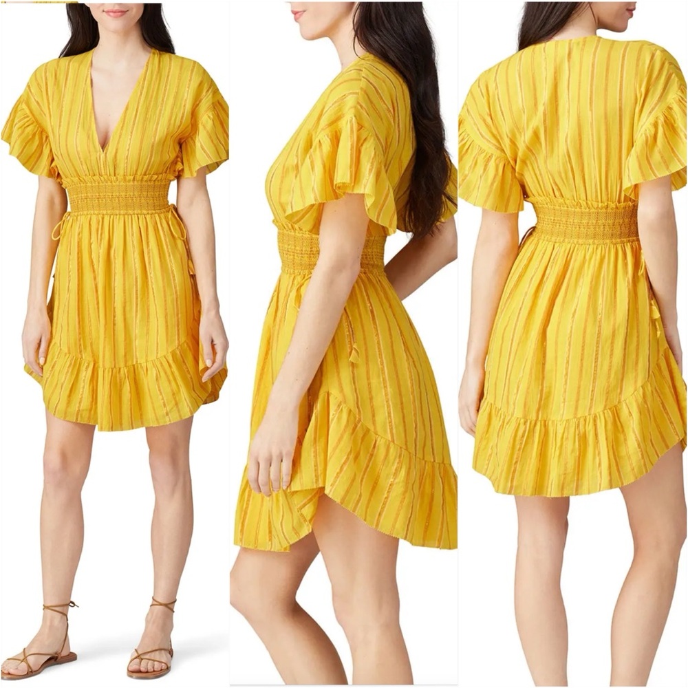 Saylor Adrianne Ruffle Sleeve Mini Dress